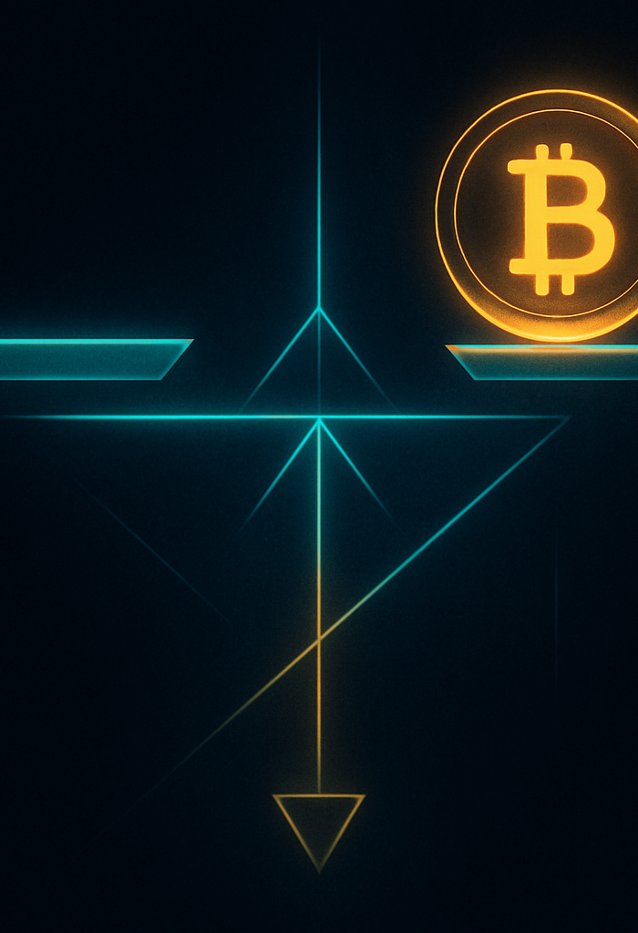 Abstract digital art representing crypto market crosscurrents ahead of the Fed's July 2026 decision