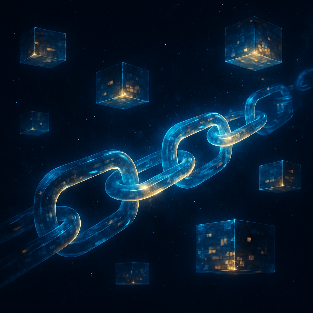 Abstract digital art for what is chainlink link